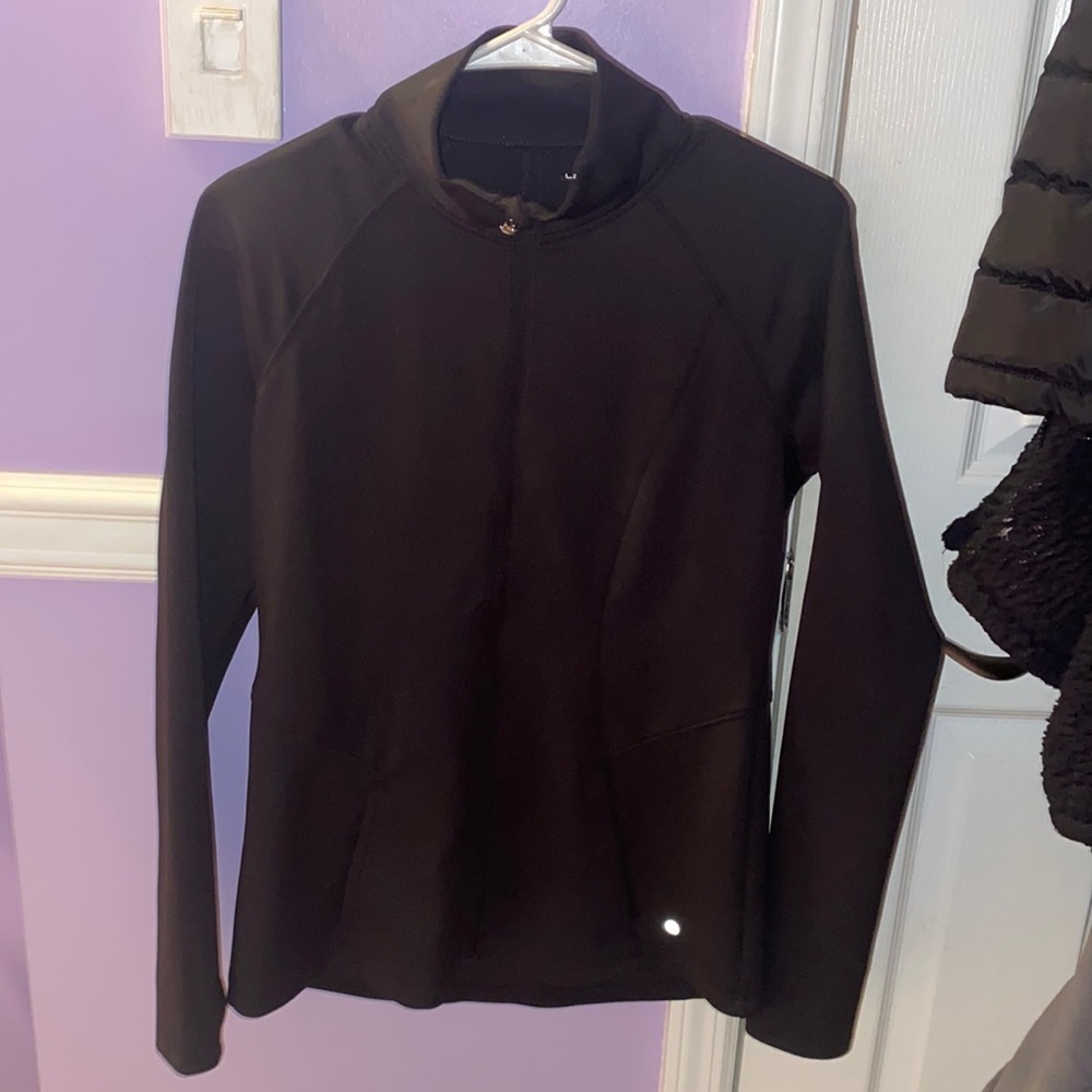 Layer 8 athletic tight full zip up long sleeve shirt